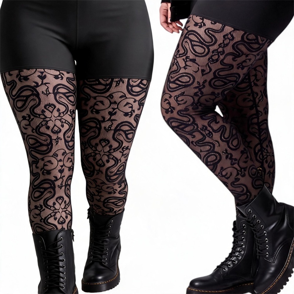 TORRID Snake Gothic Designed Flocked Textured Leggings NWT Size 1X